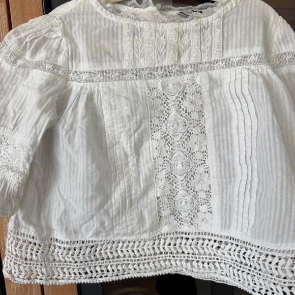 Cyrillus paris embroidered lace crochet knit blouse top toddler girl long sleeve - Picture 7 of 10